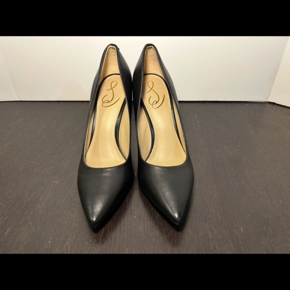 Sam Edelman Hazel Pointed Toe Pump Heels Shoes Black Leather Woman’s 8.5 - Picture 4 of 16